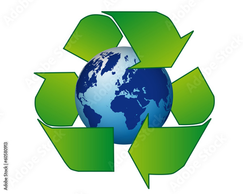 World recycling globe