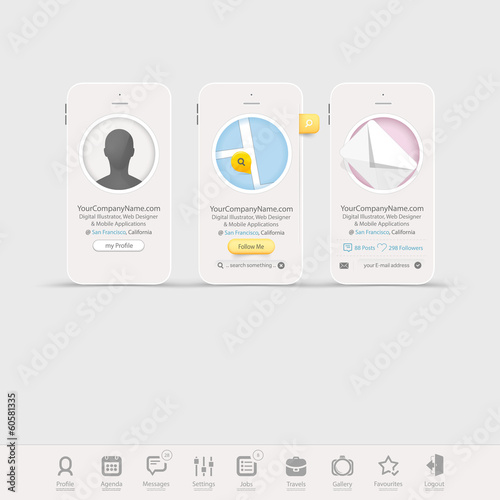 Infographics design UI Elements with icons for templates