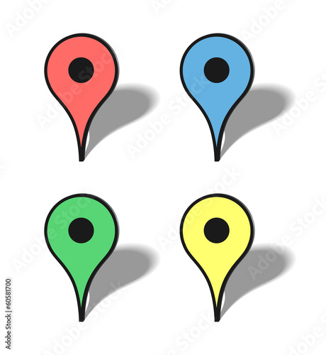 Icones pour carte avec ombres