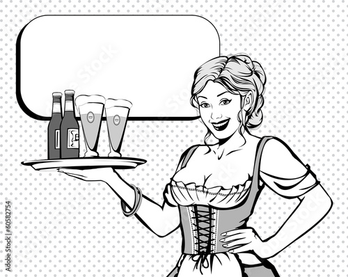 Tyrolese waitress with beer
