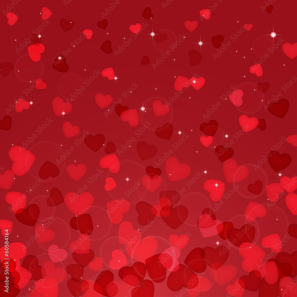Abstract background with red hearts, illustration. Abstract background with red hearts, illustration.
