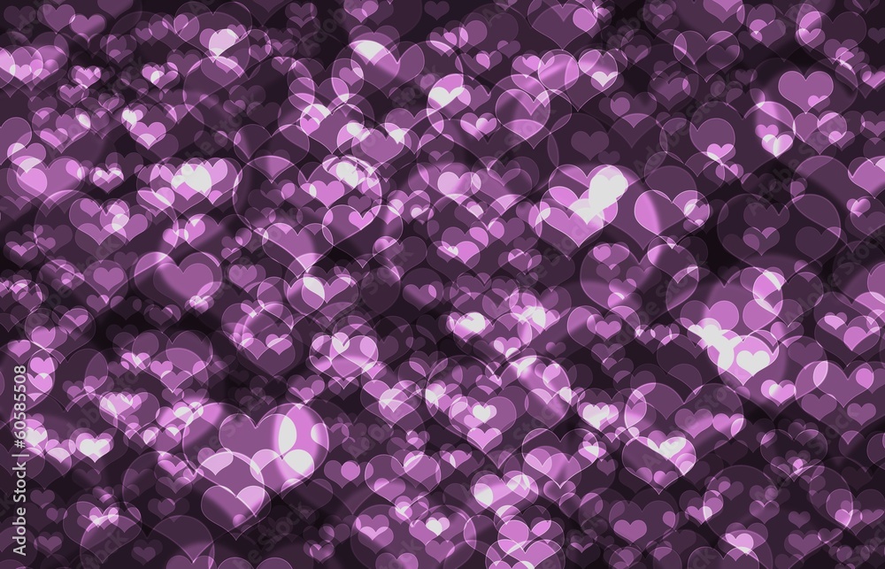 Obraz premium Shiny hearts bokeh light Valentine's day background
