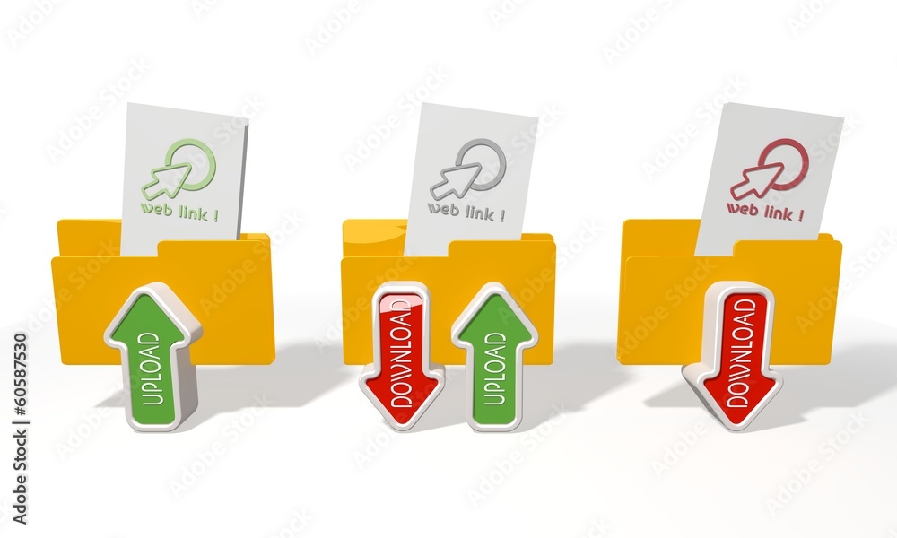 three web link file transfer icons three web link file transfer icons