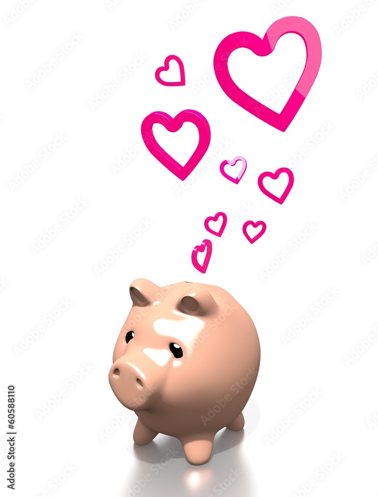 money pig with heart money pig with heart