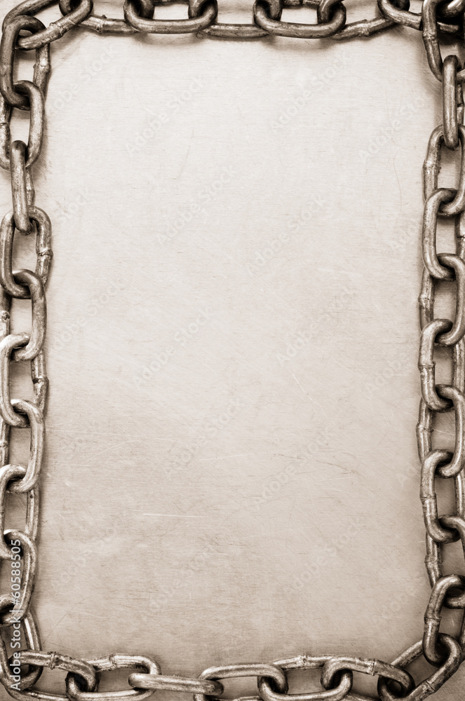 chain on metal background chain on metal background