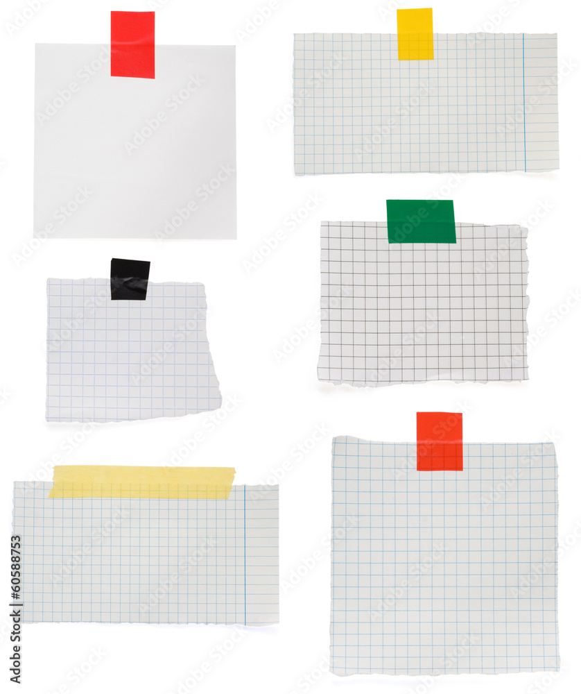 checked note paper and adhesive tape checked note paper and adhesive tape