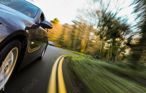 Fast driving car.