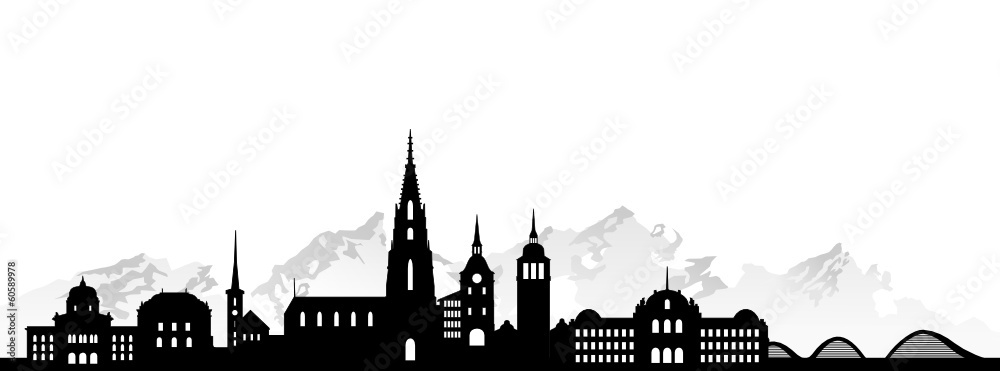 Naklejka premium Bern Skyline Alpen
