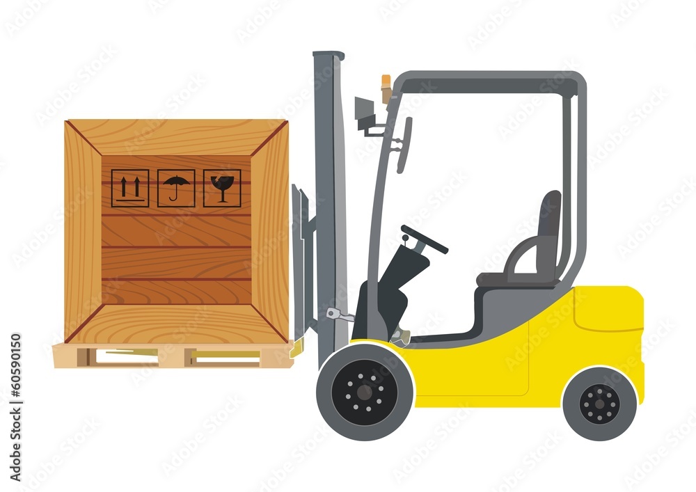 Forklift and container illustration