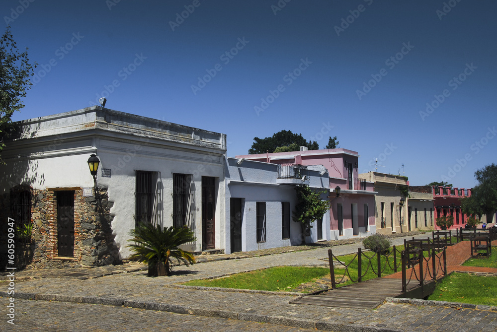 Houses across from the main square at colonia del Sacramento