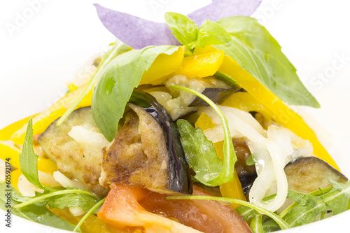 vegetable salad on a plate in a restaurant photo