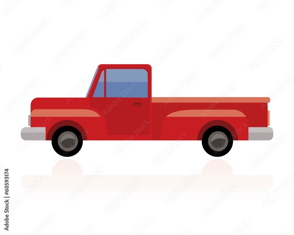 old pickup truck, vintage red pickup 