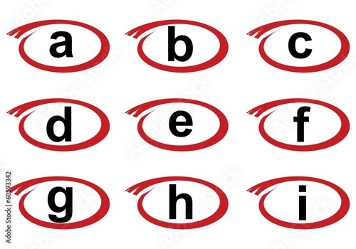 circled letters from a to i
