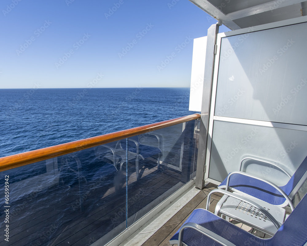 Balcony on luxury cruise ship