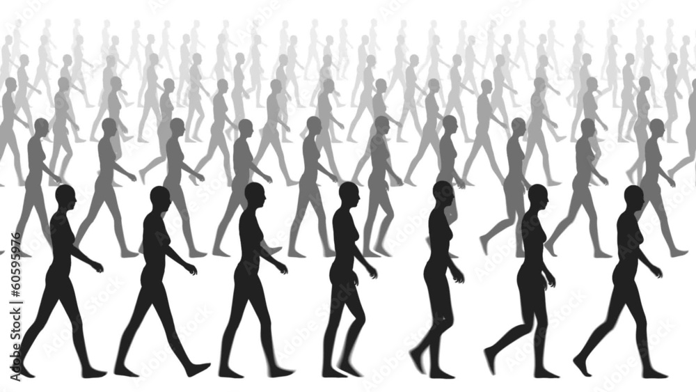 Silhouettes of women walking. Silhouettes of women walking.