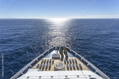 Luxury cruise ship at sea