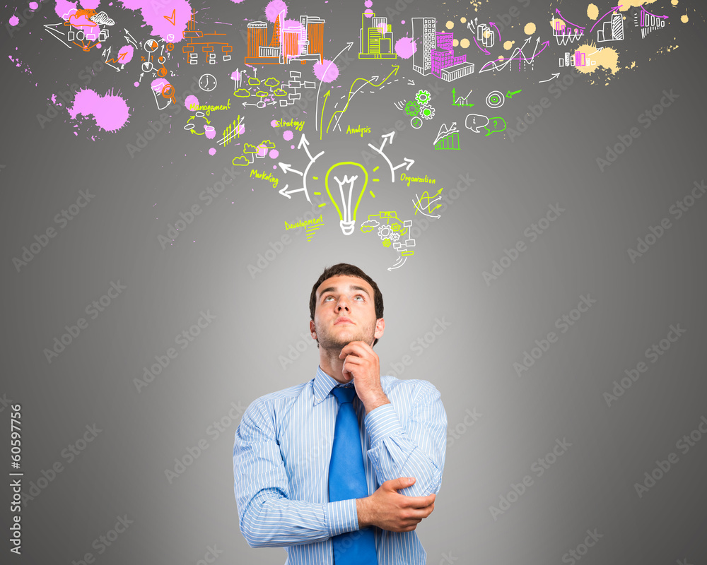 thinking business man thinking business man