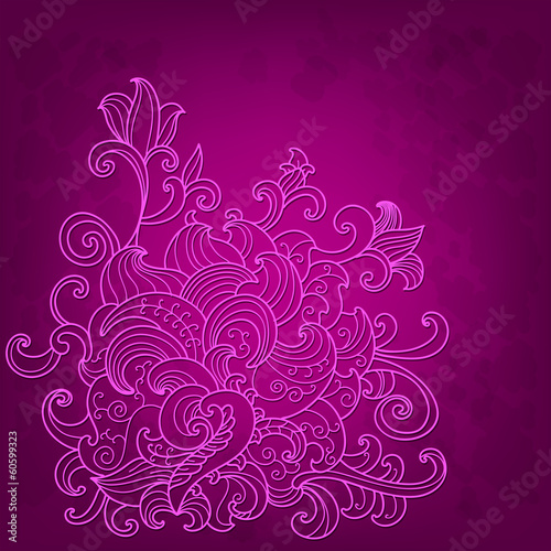 Pink background with lace flower