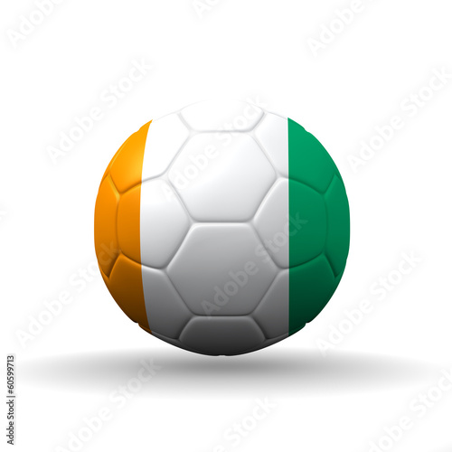Republic of C  te d Ivoire flag textured on soccer ball   clippi