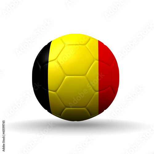 Kingdom of Belgium flag textured on soccer ball   clipping path