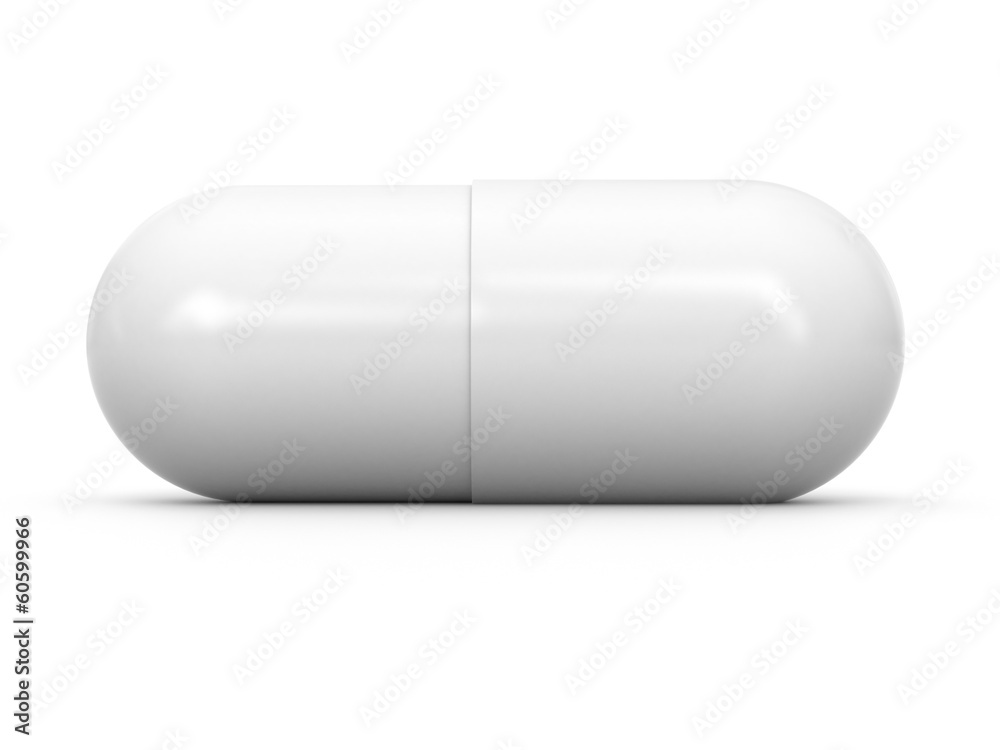 3d white pill isolated on white background 3d white pill isolated on white background