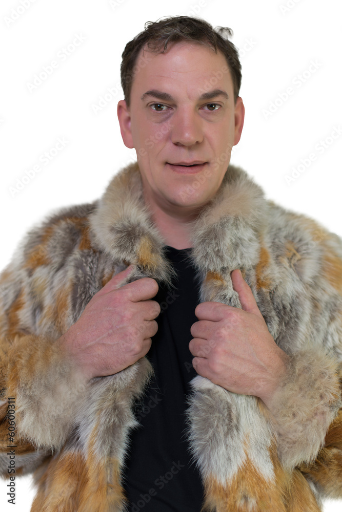 Model in fur isolated Model in fur isolated