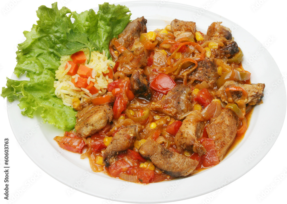 Mixed grilled meat platter with sauce and vegetable delicacy Mixed grilled meat platter with sauce and vegetable delicacy