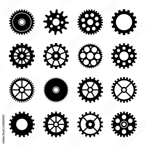 Gear wheel icons set 2