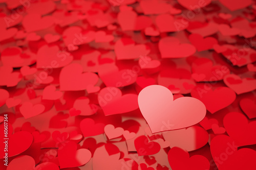Red Hearts with shallow depth of field