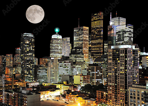 Toronto center. Night city view.