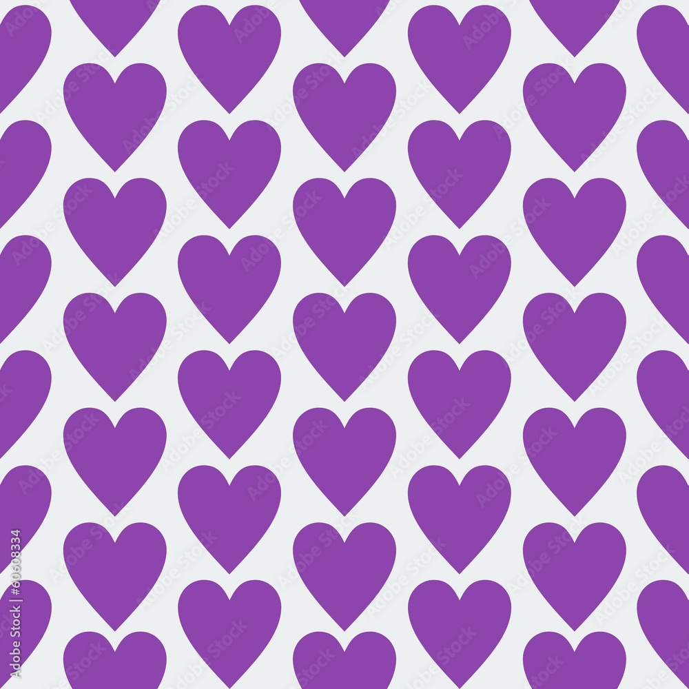 Purple flat seamless heart pattern design
