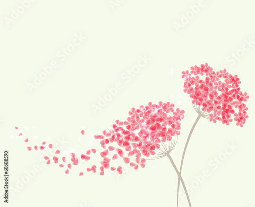 Romantic background with flowers hydrangea
