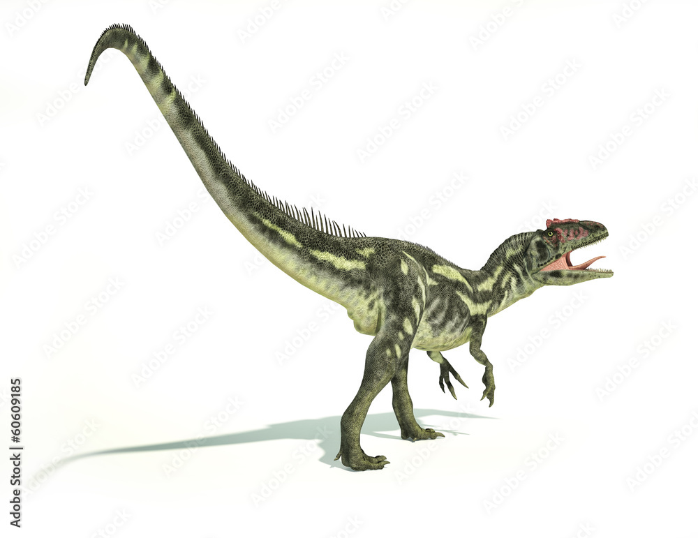 Allosaurus Dinosaurus, photorealistic representation, dynamic po Allosaurus Dinosaurus, photorealistic representation, dynamic po