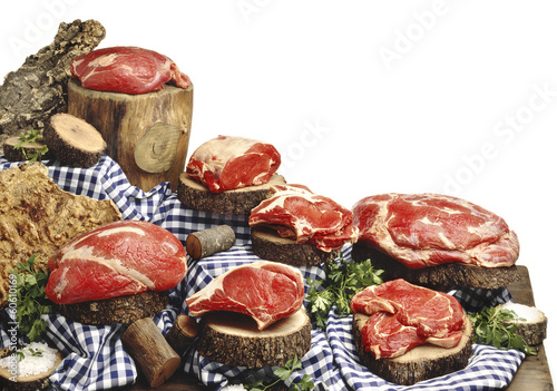 raw beef in butchery