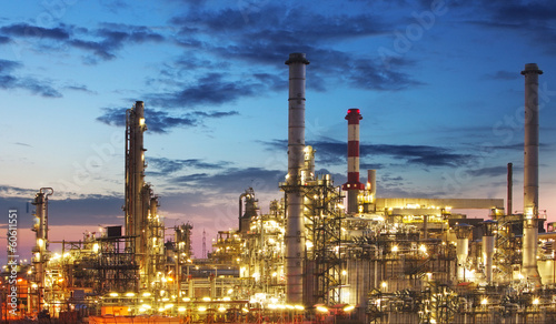 Photography Oil and gas refinery at twilight - Petrochemical factory