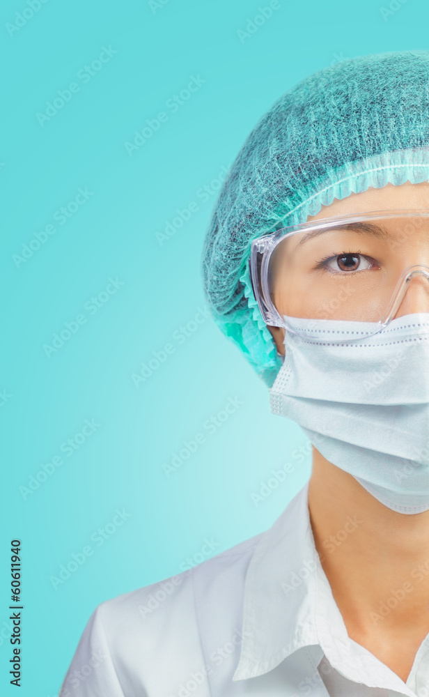 Female doctor or laboratory assistant Female doctor or laboratory assistant