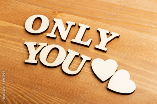 Only You wooden letters