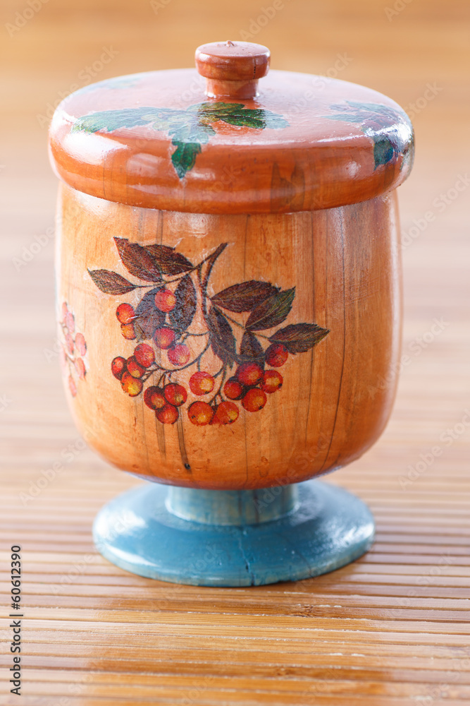 wooden jar style decoupage