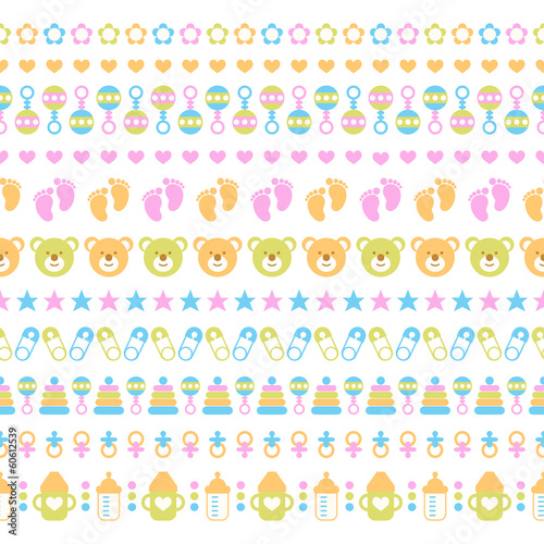 Set of seamless baby ribbons