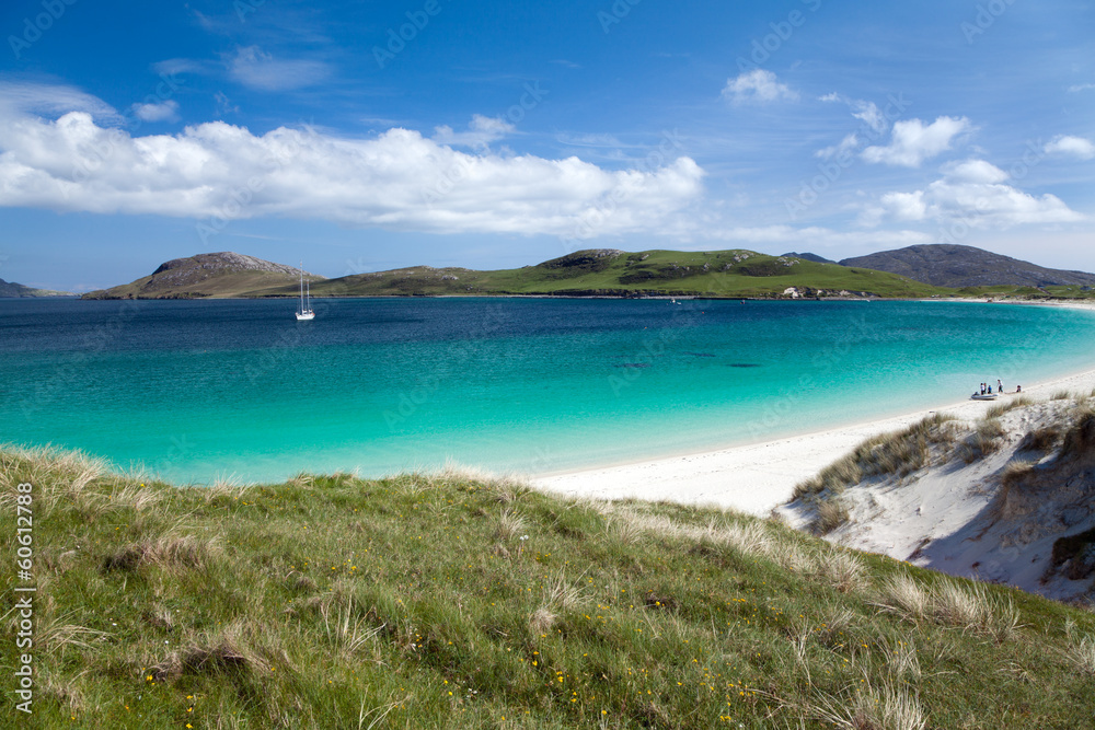 Outer Hebrides : white sandy beach and turquoise sea Outer Hebrides : white sandy beach and turquoise sea