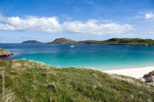 Summer at Hebrides, white beach and colorful sea