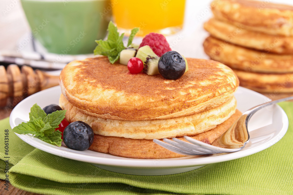 pancakes stack and berry pancakes stack and berry