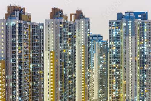 Crowded building in Hong Kong