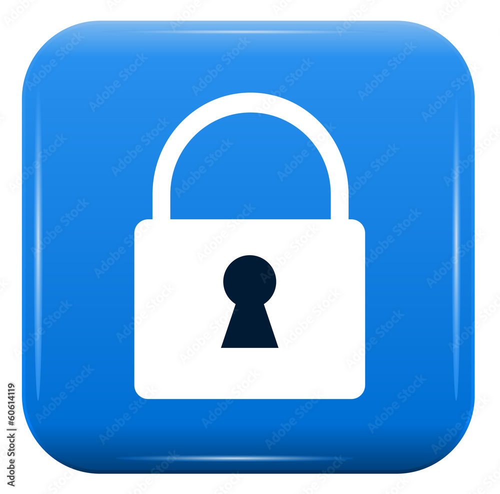 white padlock on blue button, vector icon, eps10 white padlock on blue button, vector icon, eps10