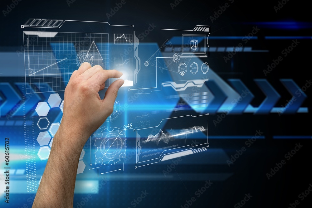 Composite image of hand presenting