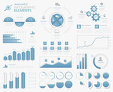 Mega pack of infographic graphs, options, elements vector