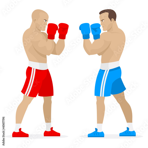 Boxers athletes stand in rack