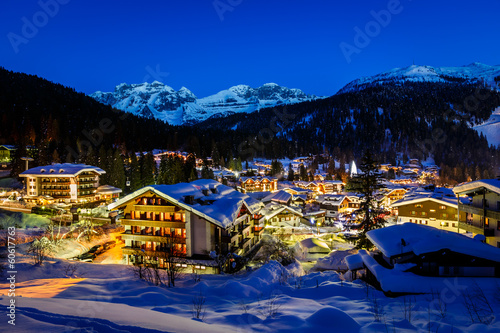 Illuminated Ski Resort of Madonna di Campiglio in the Morning, I © anshar73