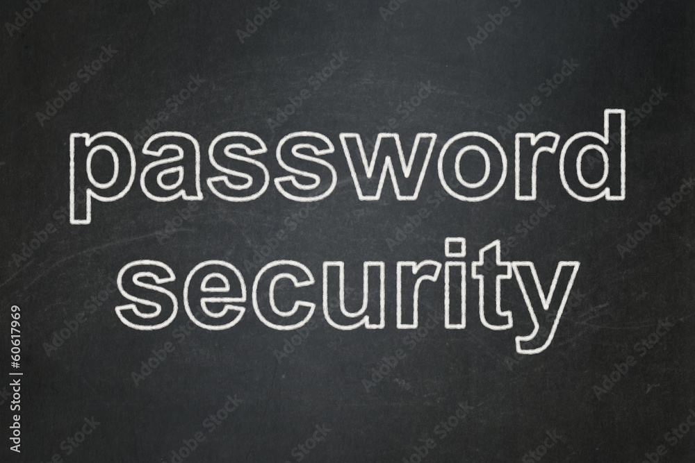 Privacy concept: Password Security on chalkboard background Privacy concept: Password Security on chalkboard background