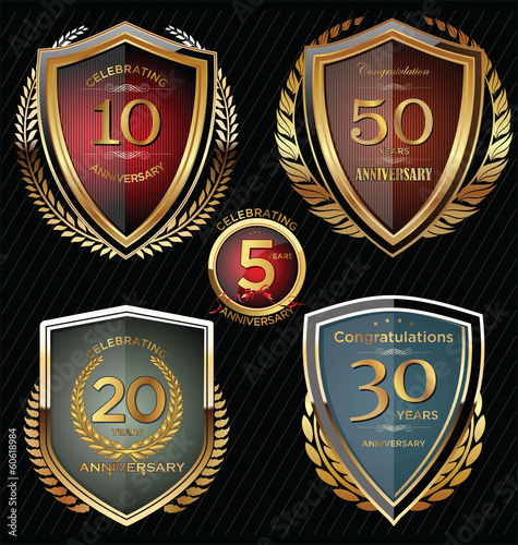 Anniversary golden shields